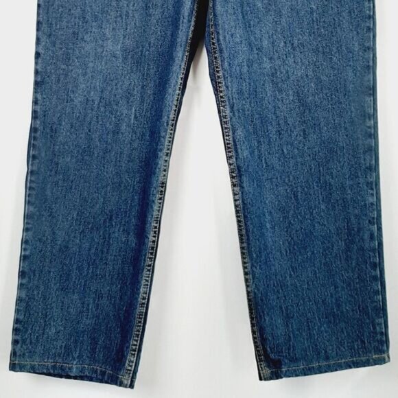 LANDS' END | Traditional Fit Comfort Waist Blue Jeans Men's Sz 36 Flawed - Picture 4 of 10
